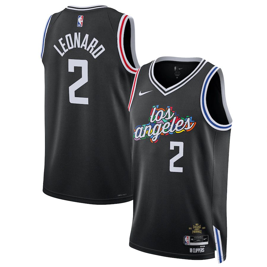 Men Los Angeles Clippers #2 Kawhi Leonard Nike Black City Edition 2022-23 Swingman NBA Jersey
